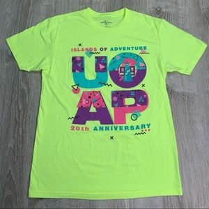 Universal Studios Islands of Adventure AP 20th Anniversary Mens Shirt Neon